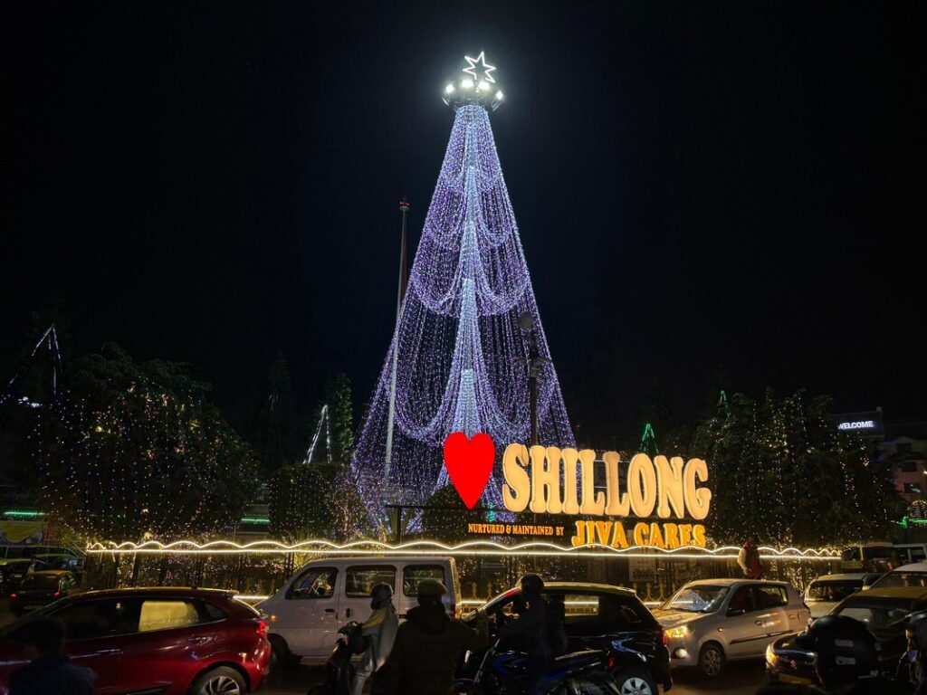 Christmas celebration in Shillong with lights and carol singing