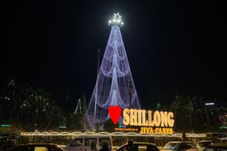 Christmas celebration in Shillong with lights and carol singing
