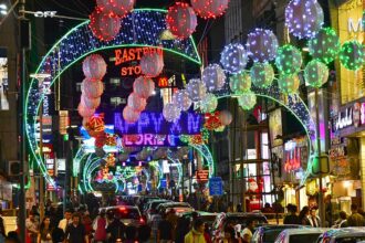 Bangalore St Patricks Church beautifully lit during Christmas