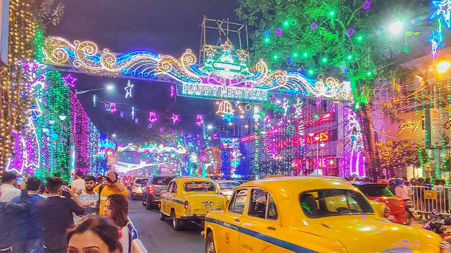 Mumbai Bandra streets decorated with Christmas lights