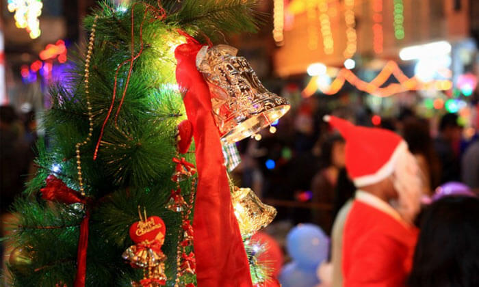 Snow covered Sikkim decorated for Christmas celebrations