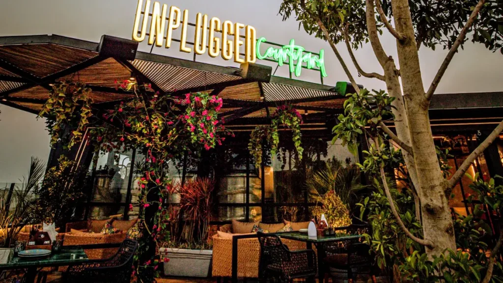 Open courtyard cafe Connaught Place Delhi