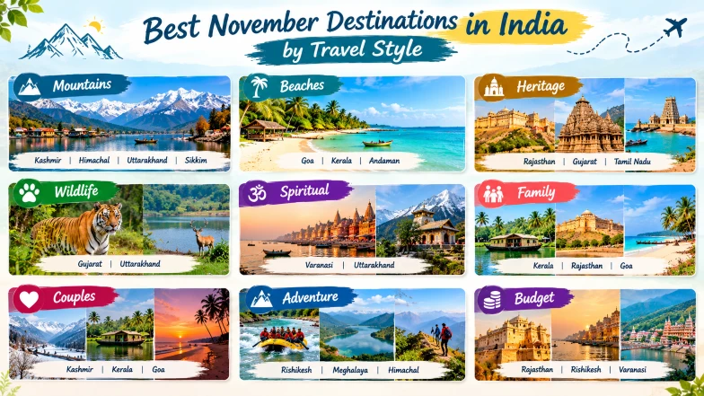 Best November Destinations in India by Travel Style